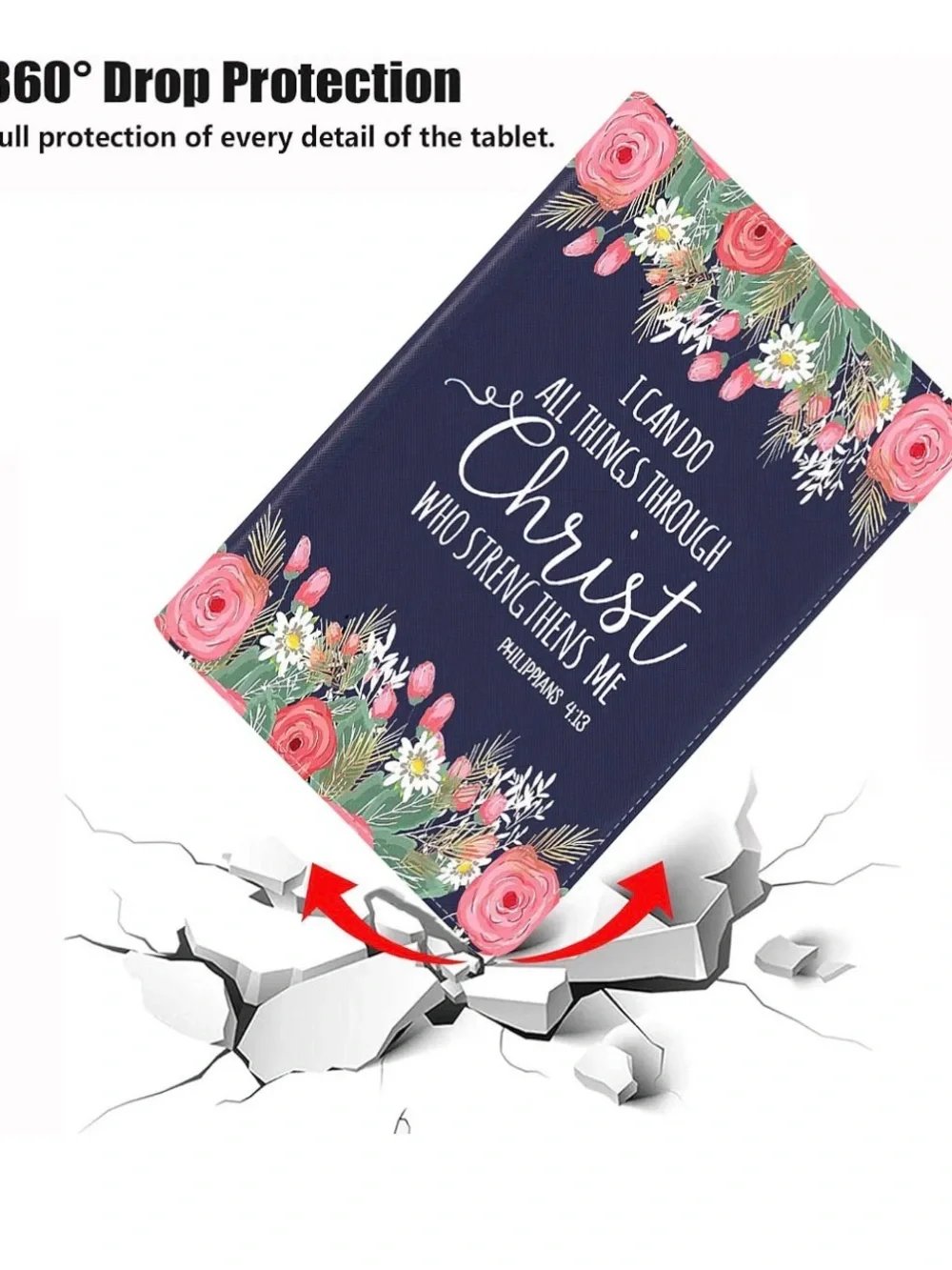 Brand: TBXOSTN Premium PU Leather Stand Case IPad Floral Faith Journal Cover